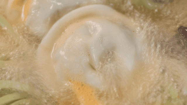 Dumpling hot pot boiling in pot