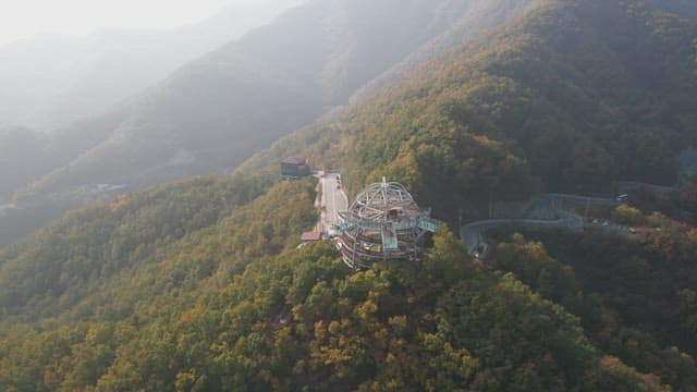 Scenic Mountains Seen from a Skywalk