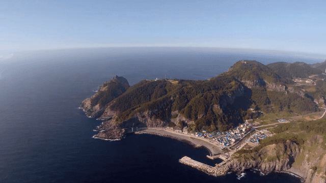 Scenic island with lush greenery
