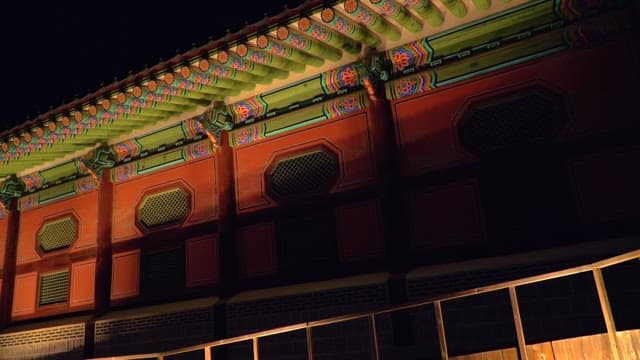 Tourists enjoying Gyeongbokgung Palace wearing Hanbok