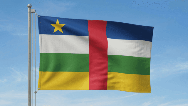 Fluttering flag of Central African Republic