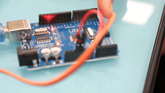 Microcontroller with connected wires