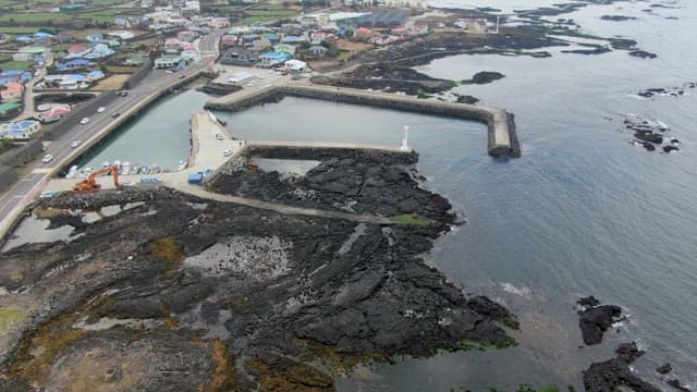 Coastal village with a small harbor