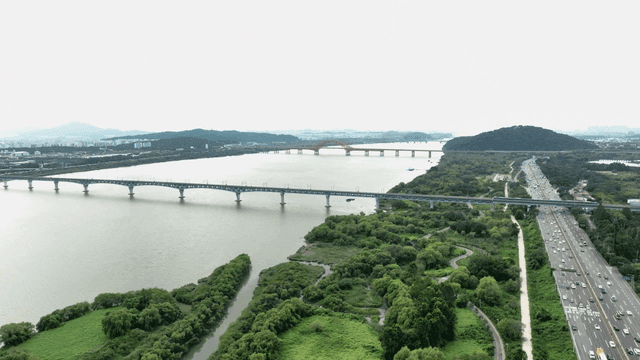 River with bridges and highways