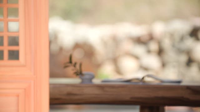 Serene Afternoon at Countryside Home with Wooden Table