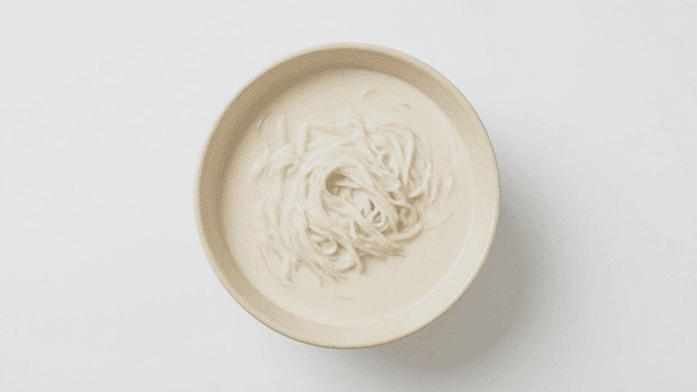 Bowl of creamy soybean noodle soup