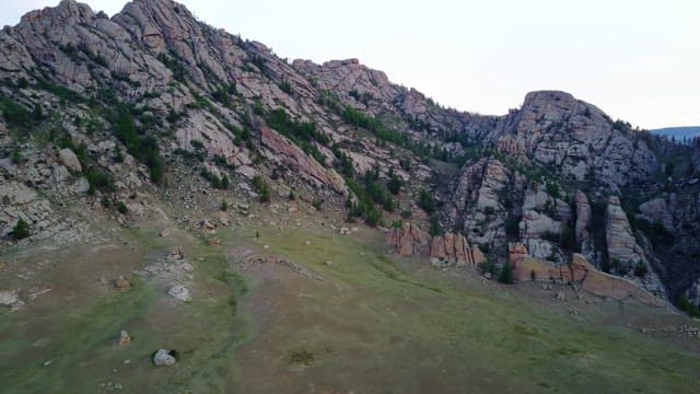 Rocky mountain landscape with trees