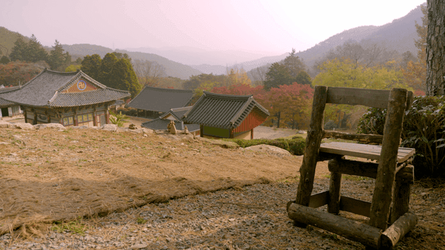 Quiet temple in mountains