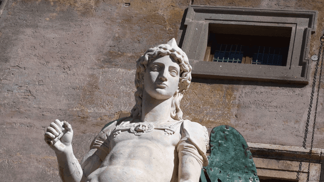 Detail of marble statue