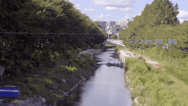 풍경 속 흐르는 시냇물