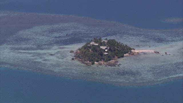 바다로 둘러싸인 열대섬