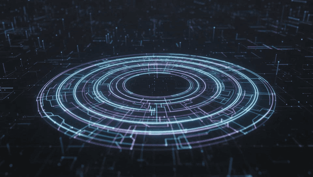 Futuristic digital interface with circuits