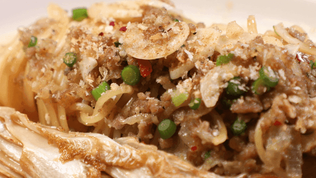 Delicious aged kimchi pasta