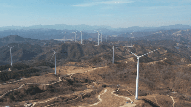 Wind turbines in mountainous areas