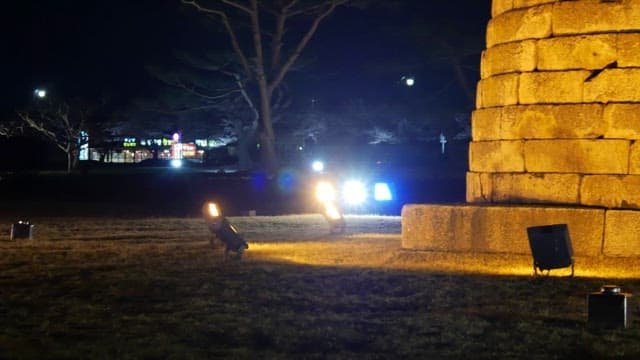 Cheomseongdae illuminated at night