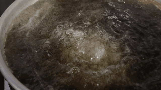 Boiling water in a large pot