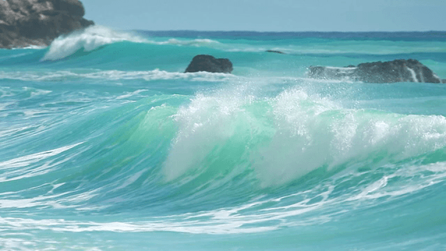 바위에 부딪히는 바다의 파도