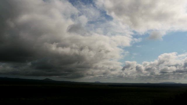 Expansive Field Landscape with Cloud-Covered Sky