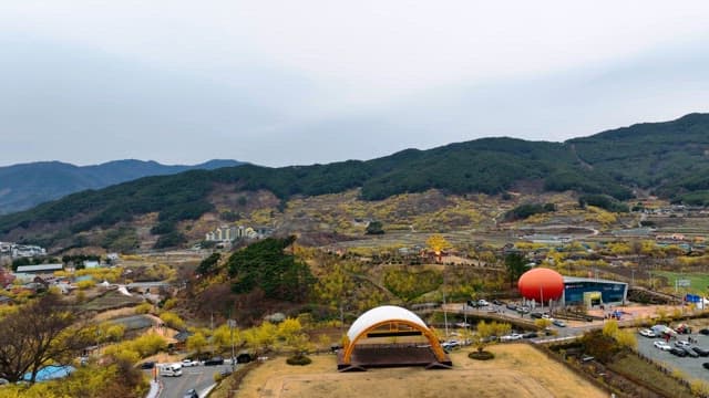 Scenic view of a mountainous village