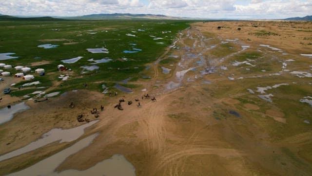 Nomadic Journey Across Expansive Grasslands