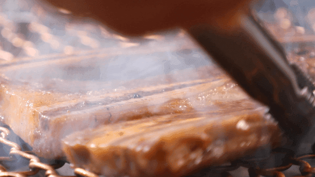 BBQ beef short ribs on grill