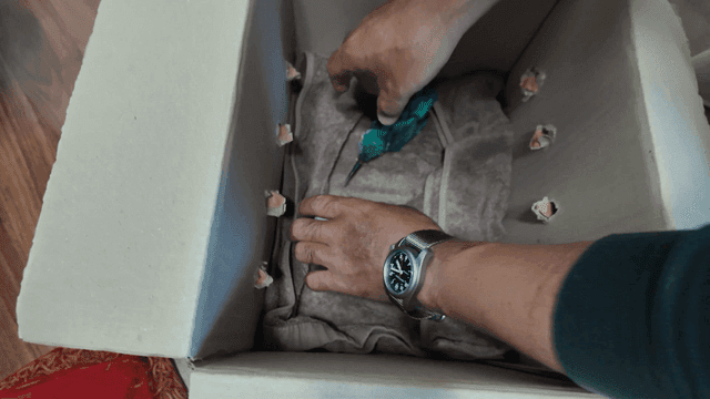 Caring for kingfisher inside a box