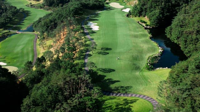 울창한 녹지 사이에 위치한 골프장