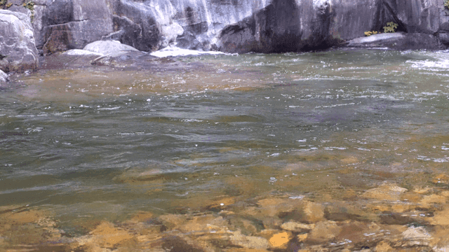 Clear river flowing over rocks