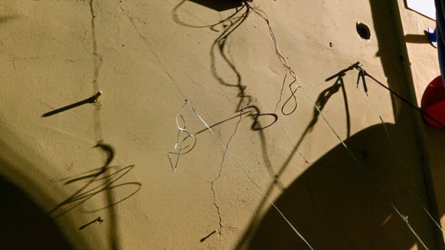 Shadows created by wires