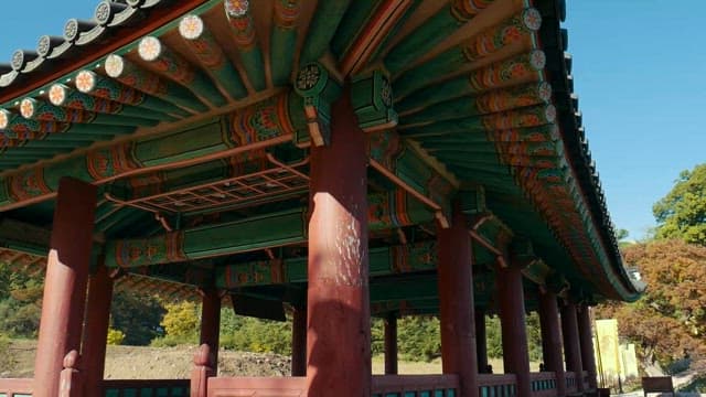 Colorful Painted Patterns on Traditional Korean Pavilion