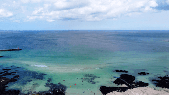 Quiet beach with clear water