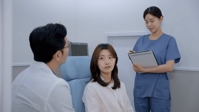 의사에게 검사 결과에 대해 설명 받는 환자