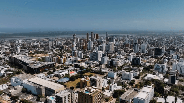 Sprawling cityscape with skyscrapers