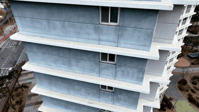 High-rise building with visible windows