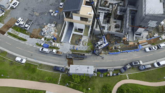 도로가 있는 건설 현장