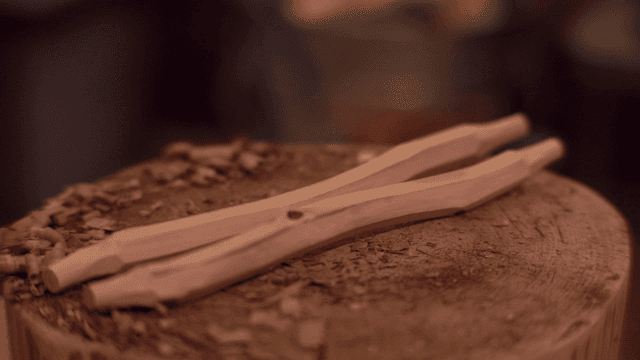 나무 조각과 나무 조각이 있는 그루터기