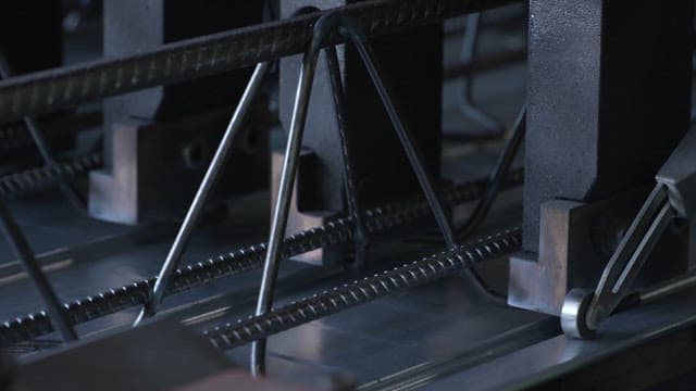 Metal being processed with sparks flying