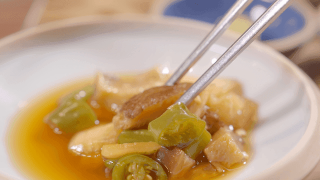 간장에 절인 한국시 채소 요리 반찬