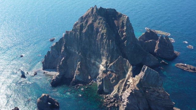 Aerial View of Rugged Coastal Rocks