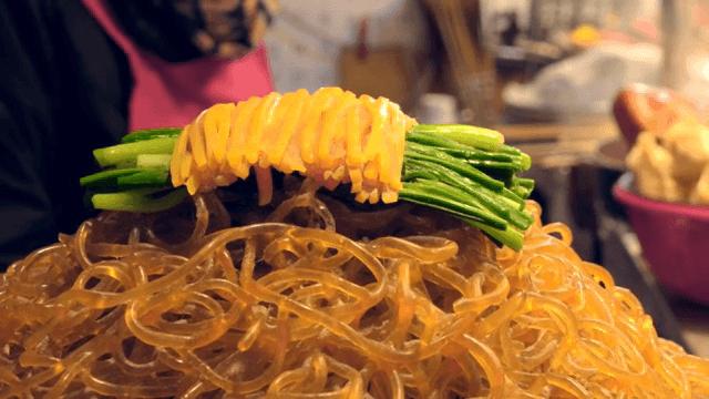 Korean japchae with vegetables