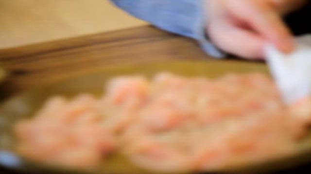 Raw chicken slices on a plate