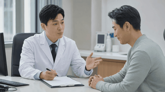 의사가 사무실에서 환자와 상담