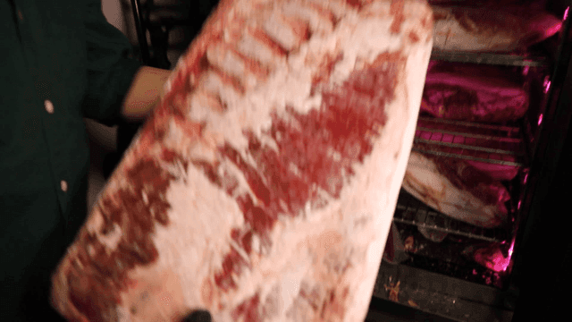 Person who handles pork aged in warehouse