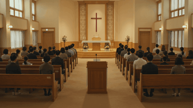 Believers gathered at church