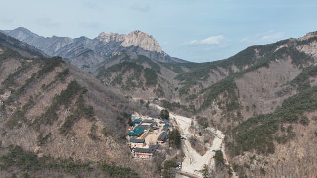 Serene Temple in Scenic Mountain Like Drawing