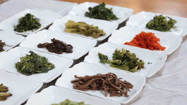 Plates with various vegetables