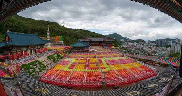 Lotus Lantern Festival commemorating the Buddha's Birthday in a temple