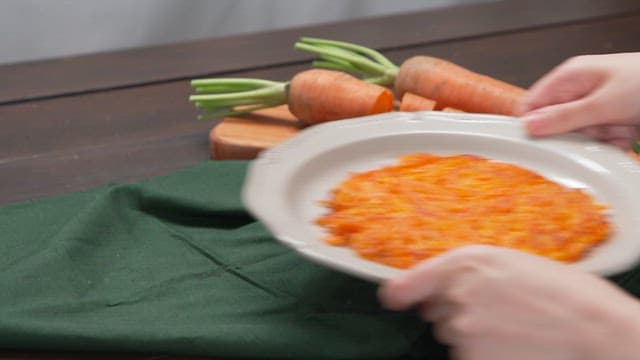 Plate of Carrot Pancakes Set on the Table