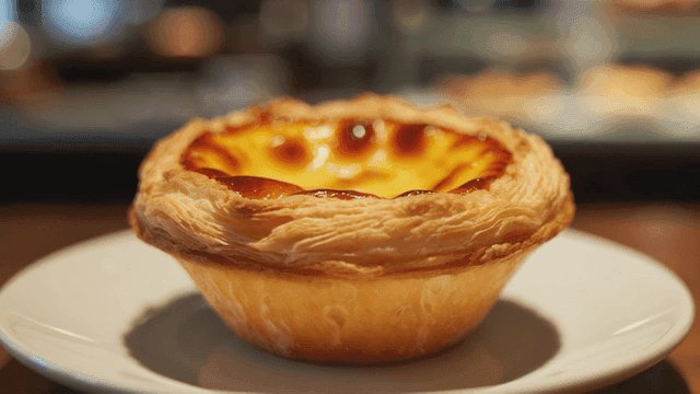 Delicious egg tarts on plate