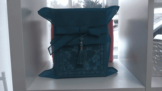 Traditional Korean wrapping cloth on display